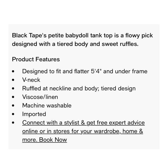 Black Tape Ruffled White V-Neck Tank Blouse Women’s Petite 1X - Picture 2 of 11